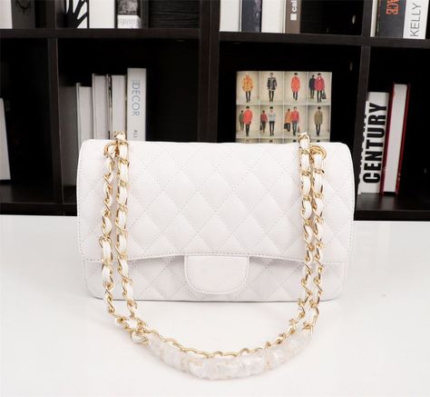 2023 New Tote Bag Designer Chain Shoulder Bag Crossbody Handbag Women Luxurys Designers Bags Casual Travel Ribbon Tote Dermis Bag Material Fashion Totes 25cm From Ztj123456, $82.08 | DHgate.Com White Chain Shoulder Bag, White Chanel Bag, Famous Clothes, Classic Crossbody Bag, White Handbag, Crossbody Bag Women, New Classic, Branded Bags, Hand Bags