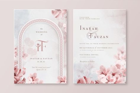 Bridesmaid Invitation Card, Wedding Invitation Details Card, Pink Roses Wedding, Digital Invitations Wedding, Wedding Logo Design, Bridesmaid Invitation, White Wedding Invitations, Islamic Wedding, Engagement Invitations