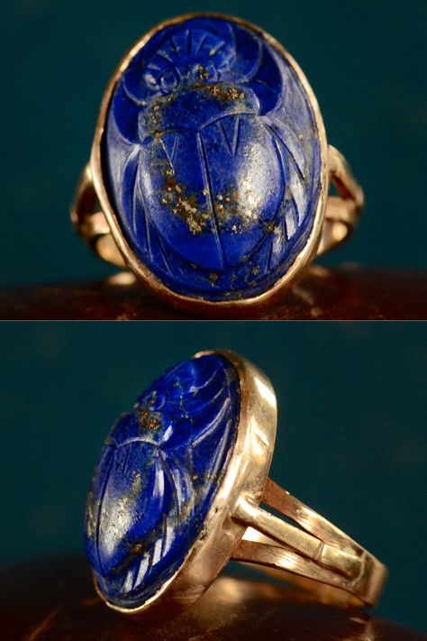 Romper Stomper, Scarab Ring, Scarab Jewelry, Egyptian Revival Jewelry, Egypt Jewelry, Ancient Egyptian Jewelry, Ancient Jewellery, Lapis Jewelry, Gold Necklace Indian