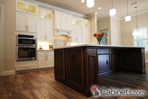 Discount Cabinets, Functional Kitchen Island, Cabinets Design, Two Tone Kitchen, Functional Kitchen, Cabinet Styles, Glass Cabinet, Kitchen Cabinet Design, Updated Kitchen