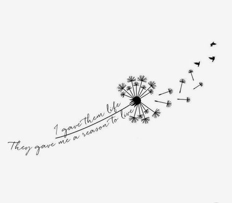 Tattoos Dandelion, Mini Tattoo Designs, Nice Tatoos, Tattoos For Moms With Kids, Dandelion Tattoo Design, Tattoos For Moms, Tattoo Mom, Mom Tattoo Designs, Dandelion Tattoo