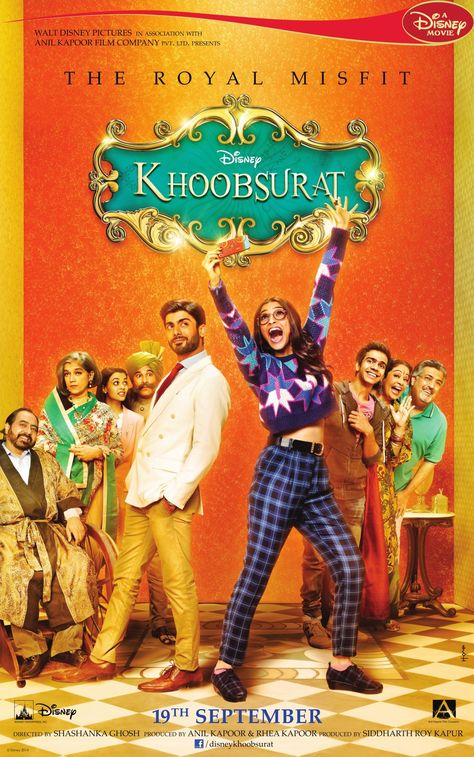 Khoobsurat (2014) - also known as Disney's Khoobsurat it is a Hindi romantic comedy film. The film is directed by Shashanka Ghosh and produced by Rhea Kapoor, Anil Kapoor and Siddharth Roy Kapur. It stars Sonam Kapoor, Fawad Afzal Khan, Kirron Kher, Ratna Pathak and Aamir Raza Hussain in lead roles. #khoobsurat #movies #movies2014 #film #cinema #bollywood Khoobsurat Movie, Fawad Khan, Movies 2014, Bollywood Posters, Bollywood Cinema, Movies Worth Watching, Poster Photo, Walt Disney Pictures, Sonam Kapoor