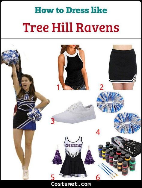 Tree Hill Ravens Cheerleaders (One Tree Hill) Costume for Cosplay & Halloween 2022 One Tree Hill Cheerleader Costume, Ravens Cheerleader Costume, One Tree Hill Costume, One Tree Hill Halloween Costumes, Raven Halloween Costume, Ravens Cheerleaders, Cheerleader Halloween Costume, Raven Costume, Cheerleader Costume