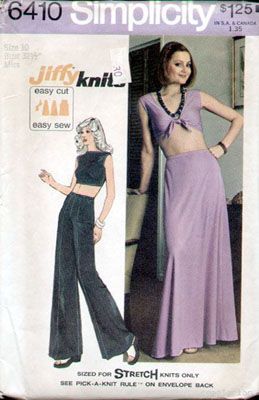 Skirt Pants Pattern, Crop Top Palazzo, Flared Skirt Pattern, Wide Leg Pants Pattern, Wrap Skirt Pattern, Midriff Top, Seventies Fashion, Motif Vintage, Simplicity Sewing