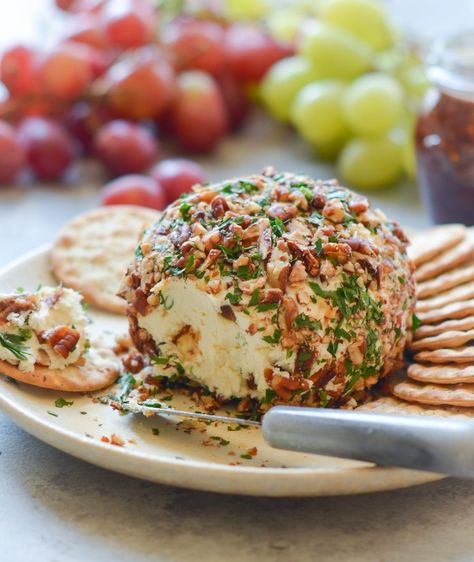 Cheese Ball (AKA "Party Magnet") - Once Upon a Chef Aka Party, Once Upon A Chef, Make Ahead Appetizers, Gourmet Cheese, Roasted Pecans, Cheese Ball Recipes, Thanksgiving Appetizers, Chops Recipe, Cheese Spread