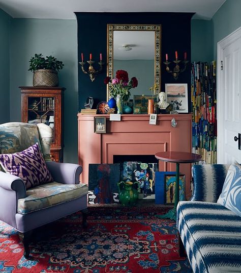 Discover Your Home Decor Personality: Inspirations for the Eclectic Collector | Apartment Therapy Bumblebee House, Lounge Colours, Colourful Rooms, Fireplace Styling, Chimney Decor, Maximalist Living Room, Family Friendly Living Room, Persian Decor, Inspiration Deco