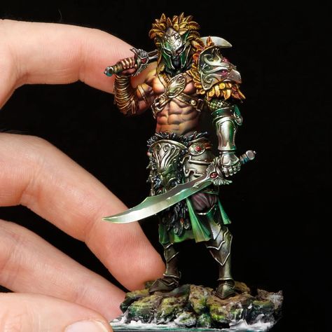 Miniature Figures Fantasy, Model Painting, Warhammer Figures, Warhammer Paint, Dungeons And Dragons Miniatures, Fantasy Figurine, Digital Sculpture, Dnd Miniatures, Warhammer Models