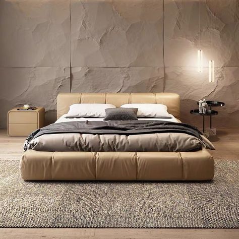 Cladding Behind Bed, Modular Sofa Design, Patterned Bedding, Stone Cladding, Furniture Design Living Room, Office Interior Design, Bed Frame And Headboard, Space Design, Modular Sofa