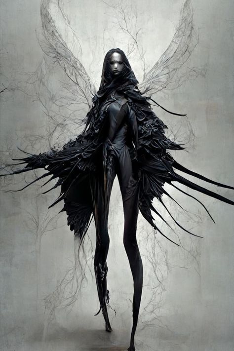 Creepy Fairy, Dark Long Hair, Scary Fairy, Elegant Face, Evil Fairy, Dark Evil, Dark Creatures, Arte Peculiar, Dark Fairy