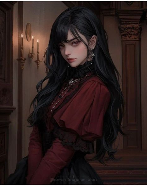 Princess Black Hair, Vampire Hair, Intricate Hairstyles, 10 000 Followers, Fine Art Portrait Photography, Female Vampire, My Fantasy World, Old Fashion Dresses, Queen Art