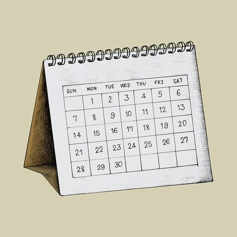 Hand-drawn desk calendar illustration | premium image by rawpixel.com Anime Calendar Aesthetic, Calendar Illustration Design, Desk Calendar Illustration, Calendar Illustrations, Calendar Drawing, Calendar Doodles, Calendar Image, Calendar Graphic, Calendar Illustration