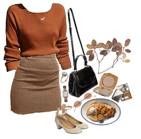 Breakfast Outfit, Dark Academia Outfits, Academia Outfits, Academia Style, Academia Fashion, Plaid Skirt, Fashion Girl, Polyvore Outfits, Looks Vintage