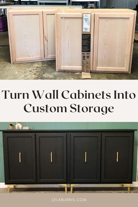 Diy Office Storage, Office Storage Cabinet, Ikea Desk Hack, Office Storage Cabinets, Wall Cabinets, Diy Office, Custom Storage, Diy Furniture Renovation, Custom Office