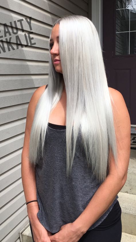 Bombshell Extensions, Grey Hair Color Silver, Ice Blonde Hair, Ash Hair, Ice Blonde, Grey Hair Color, Cool Hair Color, Platinum Blonde, Crazy Hair