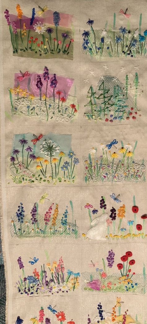 Slow Stitching Flowers, Slow Stitching Ideas Hand Embroidery, Slow Stitching Textile Art, Slow Stitching Ideas, Slow Stitching Projects, Stitch Journal, Garden Embroidery, Textile Art Embroidery, Embroidery Cards