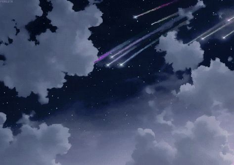 Anime Night Sky Gif, Night Sky Gif, Anime Night Sky, Anime Night, Gif Background, Sky Gif, Random Gif, Banner Gif, Anime Gifs