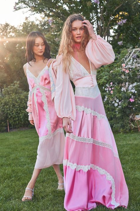 Midi Slip Dress, Chiffon Maxi, Chiffon Maxi Dress, Long Puff Sleeves, Elegant Fashion, Moda Operandi, Cotton Dresses, Fashion Collection, Off Shoulder Dress