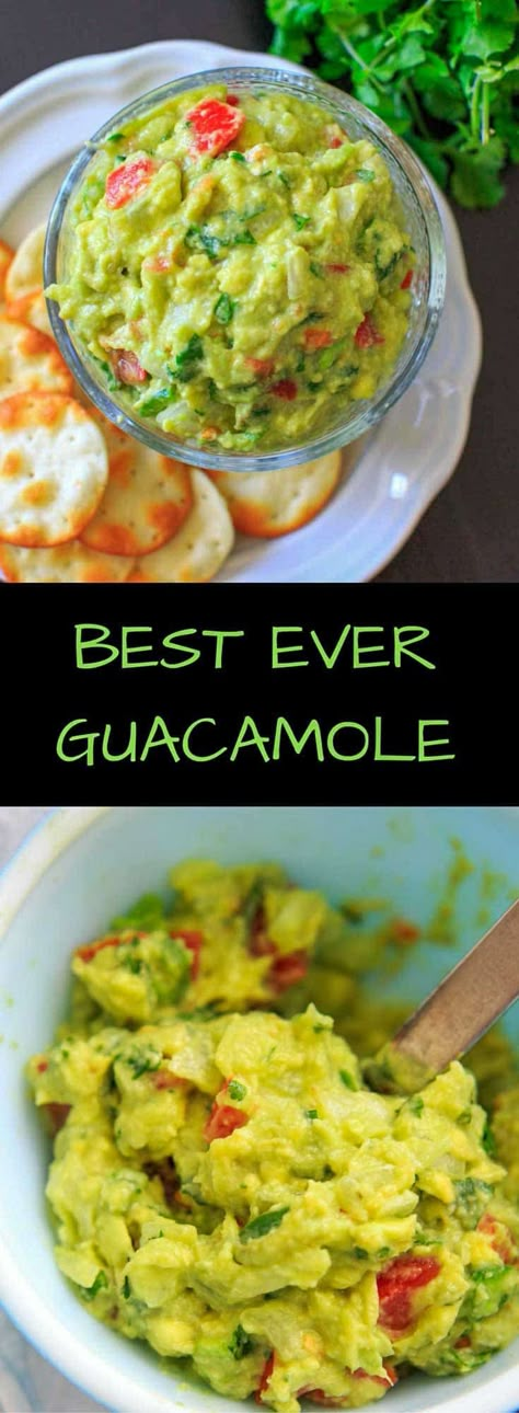 The BEST EVER guacamole recipe that's a little spicy, full of flavor and naturally vegan and gluten-free. Includes tips on how to make it your own if your taste buds can't handle cilantro or spicy. #guacamole #vegan #appetizer #avocado Tasteful Recipes, Spicy Guacamole, Best Guacamole, Vegan Appetizer, Best Guacamole Recipe, Homemade Guacamole, Guacamole Recipe, Enchilada Recipes, Buffalo Chicken Dip