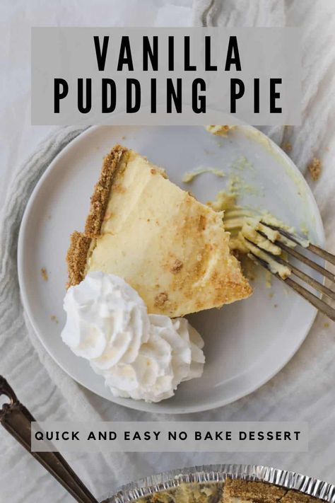 Graham Cracker Crust Vanilla Pudding Pie, Vanilla Pudding Desserts Graham Crackers, Graham Cracker Vanilla Pudding Dessert, Things To Make With Instant Pudding, Desserts Made With Vanilla Pudding, Vanilla Pudding Pie Instant, What To Do With Vanilla Pudding, No Bake Vanilla Pudding Pie, Vanilla Cream Pie Recipes