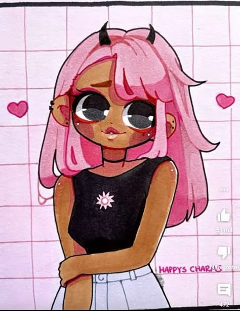 Art Style Challenge, Indie Drawings, Girl Drawing Sketches, Cartoon Girl Drawing, Cute Kawaii Drawings, Dessin Adorable, Cute Easy Drawings, Anime Drawings Tutorials, Amazing Art Painting