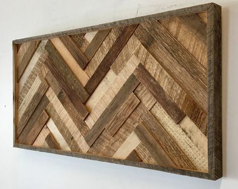 Farmhouse Custom Art Work - Etsy Herringbone Wall Art, Barnwood Wall Art, Barn Wood Wall, Herringbone Wall, Herringbone Wood, Barnwood Wall, Wood Wall Art Diy, Reclaimed Wood Wall Art, Reclaimed Wood Projects