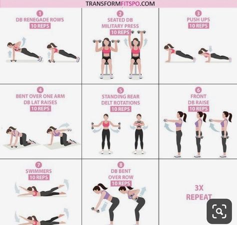 Burn Back Fat, Cute Athleisure Outfits, Fat Burning Home Workout, Lower Back Fat, Renegade Rows, Body Under Construction, Military Press, Fat Loss Tips, Back Fat