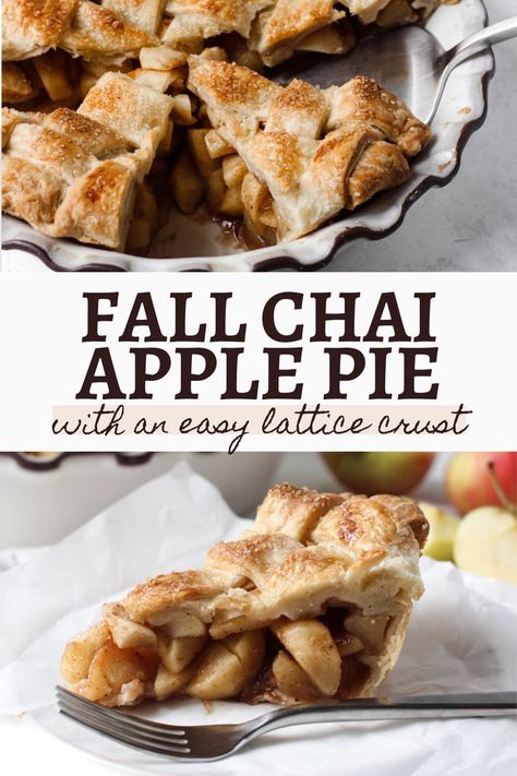 Martha Stewart Apple Pie, Chai Spice Blend, Fall Pies Recipes, Apple Pie Lattice, Holiday Dessert Table, Lattice Crust, Butter Pastry, Fall Pies, Fall Baking Recipes