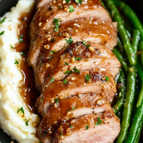 Honey Garlic Soy Sauce, Honey Garlic Pork Tenderloin, Garlic Pork Tenderloin, Honey Garlic Pork, Soy Sauce Alternative, Garlic Pork, Turkey Tenderloin, Asparagus And Mushrooms, Honey Garlic Sauce