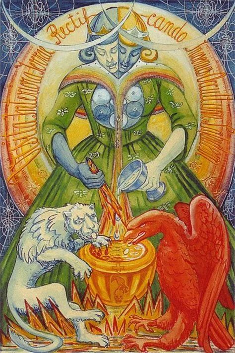 Tarot: Temperance Thoth Tarot Deck, Hermetic Tarot, Thoth Tarot, Temperance Tarot, Aleister Crowley, Frank Herbert, Twin Flame Love, Life Symbol, Tarot Art