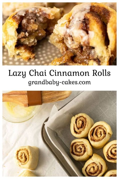 Chai Cinnamon Rolls, Chai Spice Recipe, Easy Cinnamon Rolls, Rolls Easy, Puff Pastry Filling, Cinnamon Rolls Easy, Cinnamon Milk, Easy Cinnamon, Chai Spice