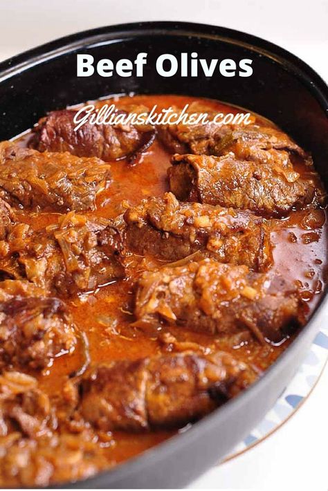 Beef Olives - Gillian's Kitchen Beef Olives Recipe, Beef Olives, Maltese Recipes, Kitchen Simple, Olive Recipes, Party Dishes, Meat Dishes, International Recipes, Meat Recipes