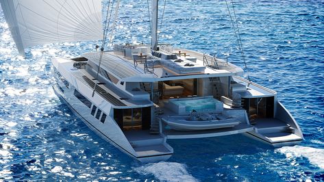 Catamaran Yachts, Yacht Aesthetic, Best Yachts, Catamaran Yacht, Ocean Sailing, Power Catamaran, Yacht Interior, Electric Motors, Yacht Life