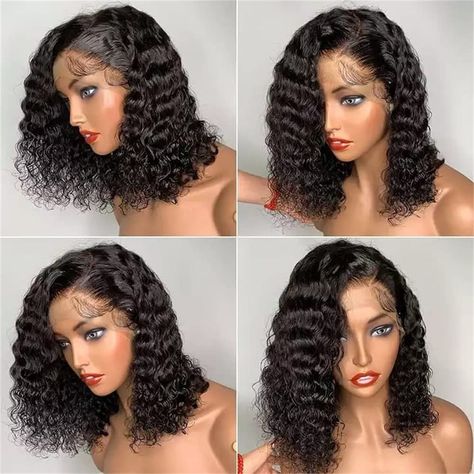 Deepwave Wig, Short Lace Front Wigs, Curly Bob Wigs, Short Curly Bob, Deep Curly, Short Bob Wigs, Lace Closure Wig, Bob Wig, Cap Hair