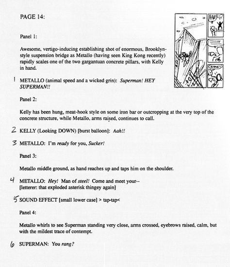 Article on Graphic Novel Manuscript  ScottMcCloudscript-web Comic Book Script Template, How To Write A Script For Comic, Writing A Comic Book, Comic Script Writing, How To Write A Manga Script, How To Write A Comic Book Script, How To Write A Webtoon Script, Writing Graphic Novels, Graphic Novel Writing