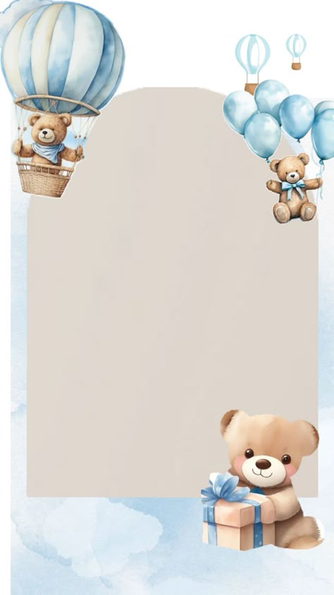 Baby Boy Background Design, Bear Birthday Invitations, Baby Food Timeline, Teddy Bear Birthday Invitations, Boy Background, Baby Boy Background, Wedding Invitation Posters, Naming Ceremony Invitation, Baby Boy Invitations