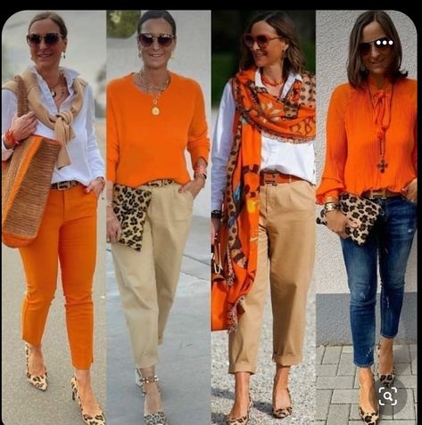 Mode Over 50, Orange Outfits, Dresses For, Dresses Aesthetic, Dresses Modest, 60 Fashion, Mode Casual, Fashion Scarf, Stylish Clothes For Women