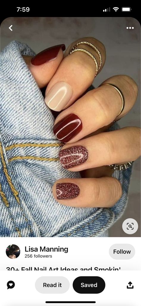 Maroon Nails, Gold Nail Designs, Summer Toe Nails, Gel Nails Diy, Work Nails, Nails Only, Bling Acrylic Nails, Silver Nails, Dipped Nails