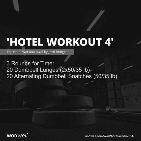 Hotel Wods Crossfit, Dumbbell Crossfit Wod, Wod Dumbbell Workouts, Crossfit Hotel Gym Workout, Hotel Crossfit Workouts, Crossfit Dumbbell Workout, Dumbbell Crossfit Workout, Quick Wod, Dumbbell Wod