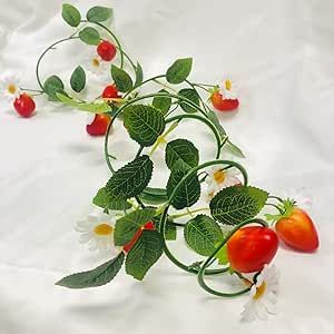 Spring Garden Crafts, Strawberry Vine, Cake Table Backdrop, Flowers Garland, Strawberry Color, Flower Wall Wedding, Strawberry Flower, Fake Fruit, Fruit Decorations