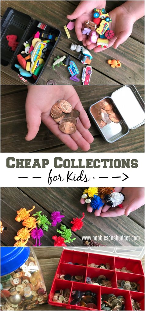 Are your kids looking for a new collection?  Check out these Cheap Collections for Kids! Homemade Toys For Older Kids, Playful Cheap Craft Supplies For Playtime, Things To Collect As A Hobby, Cheap Fun Craft Supplies For School, Busy Bags For Older Kids, Altoid Tin Toys For Kids, Fun Indoor Activities, Hobbies For Kids, Kid Friendly Crafts