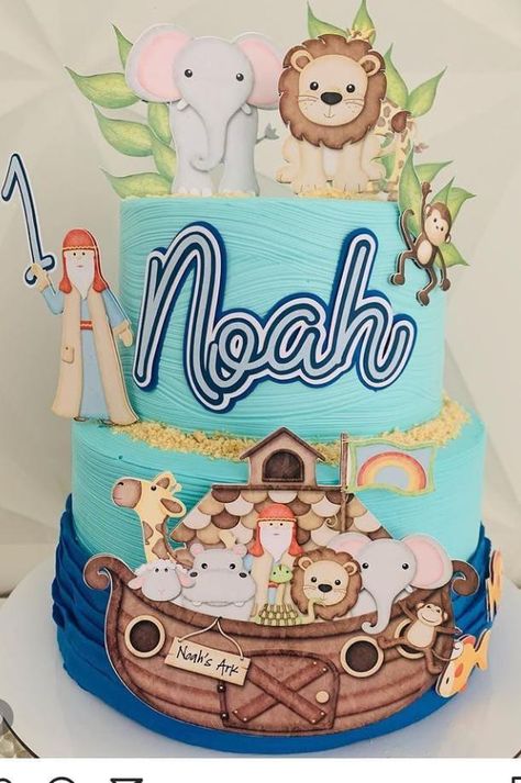 Flyer Gospel, Noahs Ark Party, Noah S Ark, Baby Mickey, Noahs Ark, First Birthday Cakes, 2nd Birthday, Diaper Cake, First Birthdays