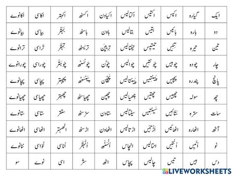 Urdu Counting 1 To 100, Urdu Ginti Worksheet, Urdu Worksheets, Counting Worksheet, Short Moral Stories, Math Practice Worksheets, Chocolate Dishes, Beauty Tips In Urdu, Poetry Ideas