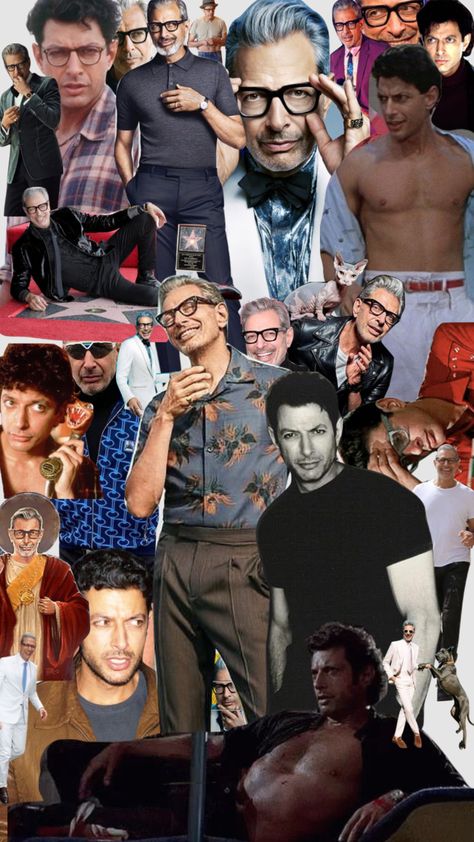 Jeff Goldblum Wicked, Young Jeff Goldblum, Jeff Goldblum, Man Moment, Alan Rickman, Clothes Sewing Patterns, New Man, Picture Collage, Jurassic World