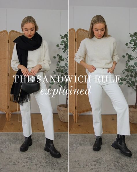 Fashion Look Featuring MANGO Knitwear and Weekday Cropped Jeans by LydiaJaneTomlinson - ShopStyle White Crop Jeans Outfit, Jumper Outfit Winter, Jeans And Jumper Outfit, Wide Leg Jeans Winter, Wide Jeans Outfit, Lydia Tomlinson, Cropped Jeans Outfit, White Jeans Winter, White Wide Leg Jeans