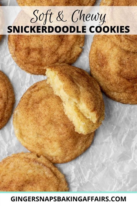 These Classic Snickerdoodle Cookies are soft-baked, chewy, and are covered in cinnamon sugar. Nothing is better than a classic cookie, so you will not be disappointed with these buttery-tasting snickerdoodles! Chewy Snickerdoodles, Best Snickerdoodle Cookies, Snickerdoodle Cookies Easy, Buttery Sugar Cookies, Classic Cookies Recipes, Snickerdoodle Recipe, Cake Mix Cookie Recipes, Snickerdoodle Cookies, Cookies Vegan