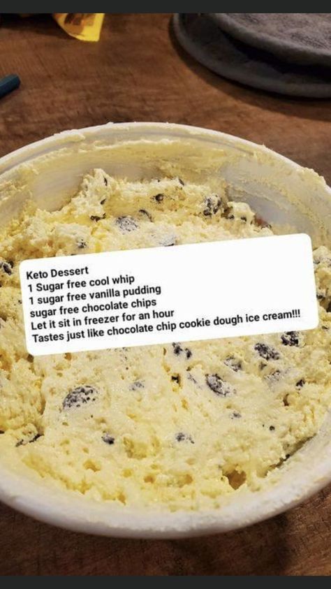 Chocolate Chip Cookie Dough Ice Cream, Sugar Free Vanilla Pudding, Low Carb Low Fat Recipes, Sugar Free Chocolate Chips, Lost 100 Pounds, Low Carb Sweets, Bariatric Recipes, Healthy Sweets Recipes, Sugar Free Desserts