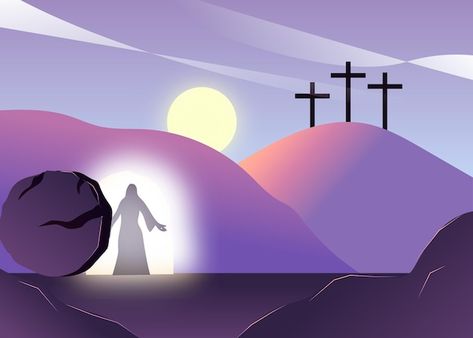 Sunday Illustration, Easter Images Free, White Paper Texture Background, Black Paper Background, Biblical Artwork, Lenten Season, Jesus Is Risen, Spiritual Paintings, Vector Gradient