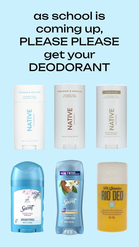 please don’t go out and choose the fruity scents, if you want people to like you the first step is to smell good and use DEODORANT!! Deodorant Drawing, Baking Soda Free Deodorant, To Smell Good, Fruity Scents, Body Care Routine, Smell Fresh, Smell Good, Cocoa Butter, Care Routine