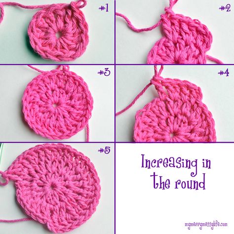 Crochet For Beginners - How to Increase in the Round to Make Circles for Hats, Doilies, Bags and More! Picot Crochet, Crochet In The Round, Different Pictures, Crochet Circles, Crochet Motifs, Crochet Instructions, Crochet Round, Love Crochet, Crochet Basics