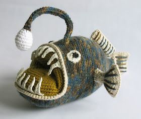 Crochet Swordfish, Angler Fish Crochet Pattern, Crochet Underwater Animals, Crochet Angler Fish Free Pattern, Angler Fish Crochet, Crochet Angler Fish, Acnh Crochet, Realistic Amigurumi, English Terms